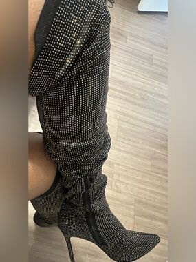 Black Rhinestones heels